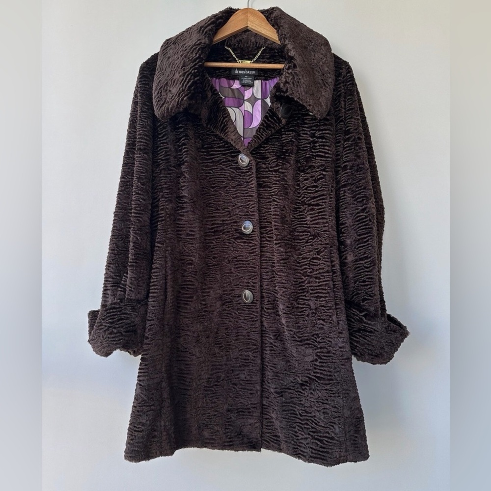 Vintage Dennis Basso Black faux fur jacket